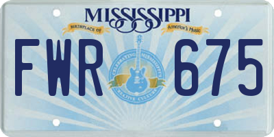 MS license plate FWR675