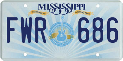 MS license plate FWR686