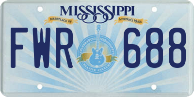 MS license plate FWR688