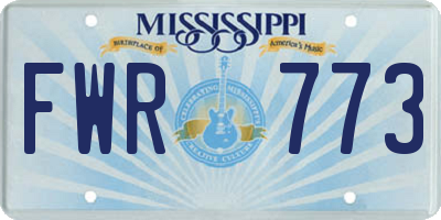 MS license plate FWR773