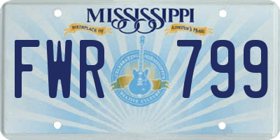 MS license plate FWR799