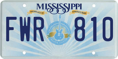 MS license plate FWR810