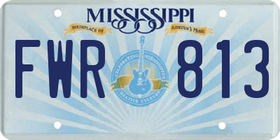 MS license plate FWR813