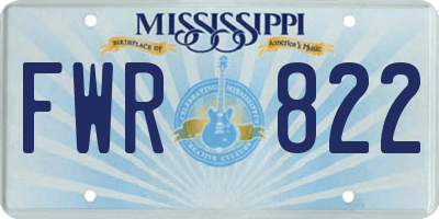 MS license plate FWR822