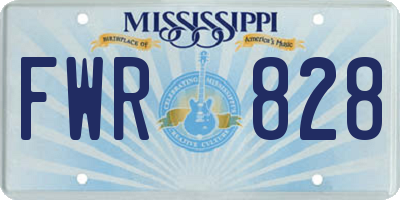 MS license plate FWR828