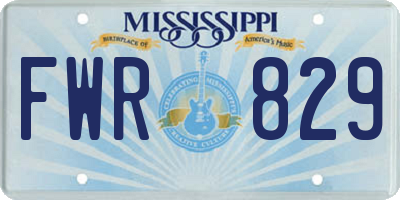 MS license plate FWR829