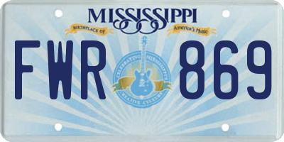 MS license plate FWR869