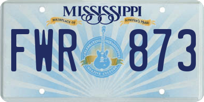 MS license plate FWR873
