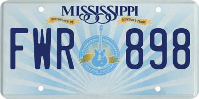 MS license plate FWR898