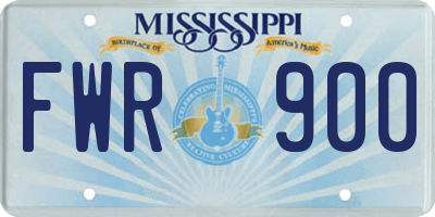 MS license plate FWR900