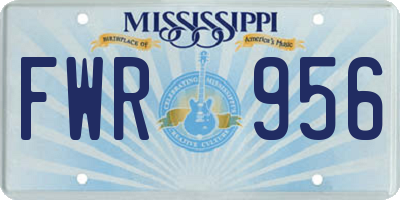 MS license plate FWR956