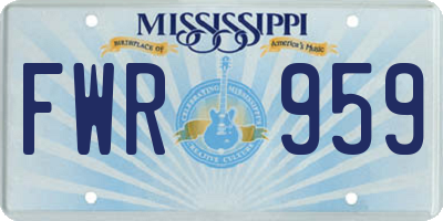 MS license plate FWR959