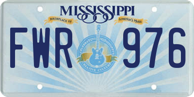 MS license plate FWR976