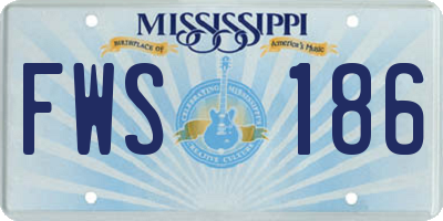 MS license plate FWS186