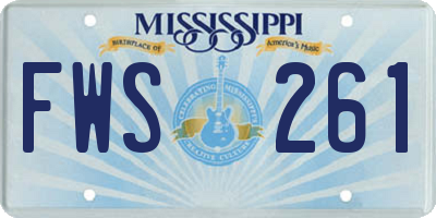 MS license plate FWS261
