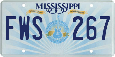 MS license plate FWS267