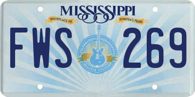 MS license plate FWS269