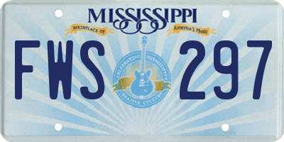 MS license plate FWS297