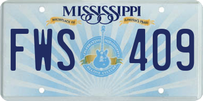 MS license plate FWS409