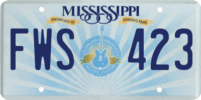 MS license plate FWS423