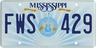 MS license plate FWS429