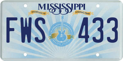 MS license plate FWS433