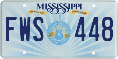 MS license plate FWS448