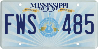 MS license plate FWS485