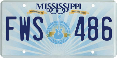 MS license plate FWS486