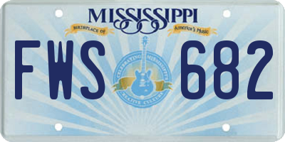 MS license plate FWS682