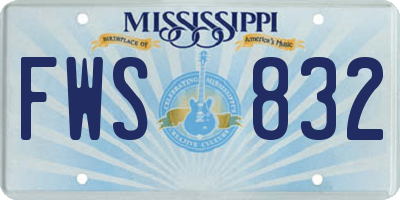 MS license plate FWS832