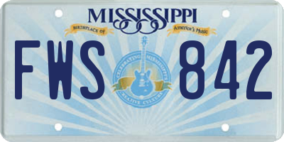 MS license plate FWS842
