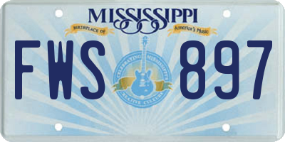 MS license plate FWS897