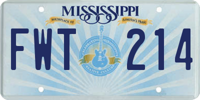 MS license plate FWT214