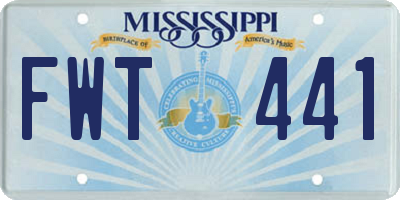 MS license plate FWT441