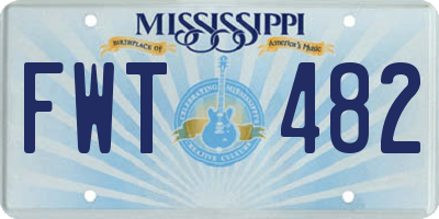 MS license plate FWT482