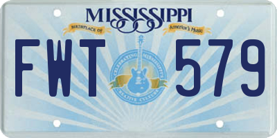 MS license plate FWT579