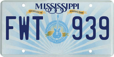 MS license plate FWT939