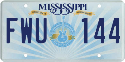 MS license plate FWU144