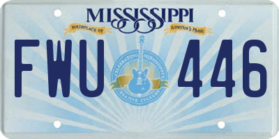 MS license plate FWU446