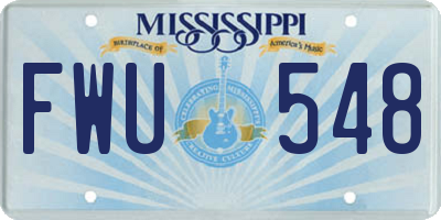 MS license plate FWU548