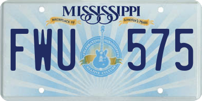 MS license plate FWU575