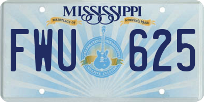 MS license plate FWU625