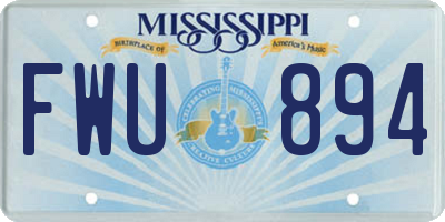MS license plate FWU894