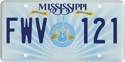 MS license plate FWV121