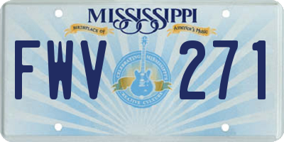 MS license plate FWV271