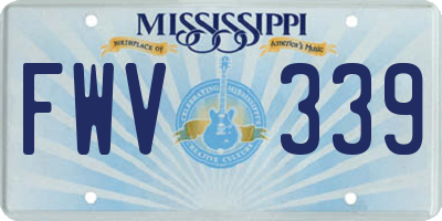 MS license plate FWV339