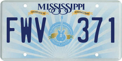 MS license plate FWV371
