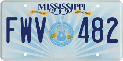 MS license plate FWV482