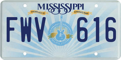 MS license plate FWV616